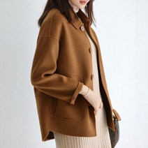 스타일아유 싱글 카라 크롭 숏 겨울 여자 코트 모직 자켓 가을 겨울 여성코트 카라넥