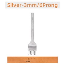 WUTA 1 개 3/4/5/6mm 가죽 치즐 도구 다이아몬드 찌름 철 기본 구멍 펀치 스티칭 공예, [04] Silver 3mm 6Prong, 04 Silver 3mm 6Prong