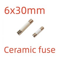 블로우 유리관 퓨즈 3.6x10mm 5x20mm 6x30mm 250V 3.15A 4A 5A 6A 10A 12A15A 20A 25A 30A 축 리드 세라믹 10 개/묶음, [08] 6x30mm Ceramic, [07] 630MA, [01] 10 pcs