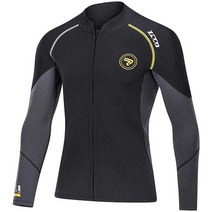 프리다이빙슈트 웻슈트 웻수트 Wetsuit Top 남성용 1.5mm 네오프렌 잠수복 재킷 전면 지퍼 긴소매 수영, 01 블랙._02 4X-Large