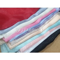 패브릭제이 대폭 크리스탈 무지 노방 한복 오간자 원단 32종 FJ-128, 피치버드