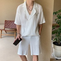 정장 a4 정장세트 반팔 반바지 세미 썸머 셋업 남자 여름 캐주얼 투피스 와이드