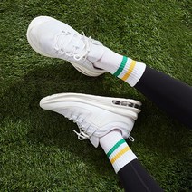 중목 2선 스포츠양말, 화이트+노초선