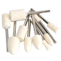연마도구 그라인더 샌딩 절단 그라인딩 10pcs 울 펠트 장착 연마 버핑 휠 연삭 헤드, 6mm, 총알형