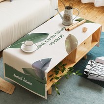 명품 식탁보 모던 미니멀 테이블보 코튼 린넨 Yinshang, 【면 및 리넨 방수 모델】 50 * 160cm, 화이트에 바나나 잎 커피 테이블 피복
