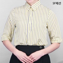 여성 줄지 7부 블라우스 셔츠 유니폼 체인점 단체복