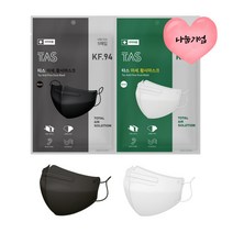 타스 KF94 새부리형 마스크 대형 화이트 블랙 50매입, 5매입 x 10EA 블랙, 10개