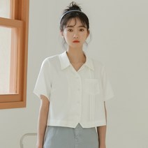 여름 닛폰 칼라 오르간 주름 화이트 셔츠 블라우스