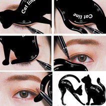 고양이 캣 아이라인 가이드 아이라이너 아이새도우 브러셔 메이크업 도구, 1, 1