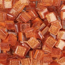 붙이는타일 벽데코 타일 스페인 거실 폴리싱 모자이크 250g(약 250pcs) 반짝이 반짝이 유리 1cm 정사각형 diy 공예 재료 멀티 컬러 돌 옵션, 오렌지 레드, 250g-8.82oz