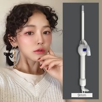 봉 고데기 32mm 36mm 38mm 40mm 히피펌 아리롱기 물결펌 헤어 스타일러, 흰색 9mm