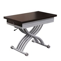 리프트업 좌식 테이블 확장형 노트북 쇼파 테이블, 80x40 브라운 나뭇결