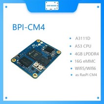 몽이몰 패드 그래픽 바나나 파이 BPICM4 Amlogic A311D 쿼드 코어 ARM CortexA73 4G LPDDR4 16G eMMC Minipcie 26PIN 지원 HDMI, BPI-CM4