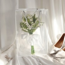 엘블랑꼬 pvc 꽃쇼핑백 5개, 투명, 1세트