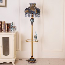 L22BOM 유로피안 블루 엔틱플로어스탠드 앤틱거실스탠드 엔틱장스탠드 앤틱장스탠드 엔틱거실스탠드 클래식스탠드, 테이블형(풋스위치)