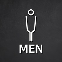남자 여자 화장실 표지판 표시, MEN, 백색