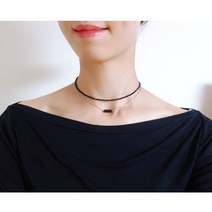 자체제작 이중 블랙초커 목걸이 심플한 비즈목걸이 원석목걸이