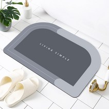 욕실입구흡수매트 화장실 손세정대 속건 발매트 규조토입구매트 화장실 미끄럼방지매트, 심플 라이프(반원), 39*60cm