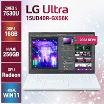 LG전자 울트라PC 15인치 AMD 라이젠 R5-7530U 노트북 컴퓨터 [마우스/키스킨/보호필름 포함], 화이트, 15UD40R-GX56K, 라이젠5, 256GB, 16GB, WIN11 Home