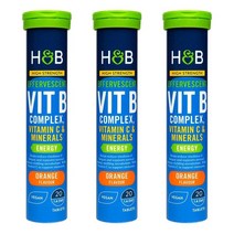 홀랜드앤바렛 발포 비타민B 컴플렉스 오렌지맛 20정 3팩 Holland & Barrett High Strength Vit B Complex