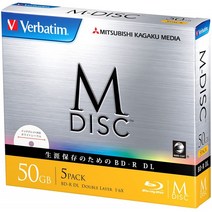 Verbatim 바베이타무 M-DISC 장기 보존 블루 레이 디스크 1 회 기록 용 BD-R DL 50GB 5 장 화이트 프린터