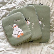 귀여운 오리 11 13 15인 치아이패드 파우치노트북 태블릿 패드 커버 캐릭터 파우치, 녹색