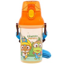 릴팡 뽀로로 앵커 원터치 어깨끈 미니물통, 캠핑뽀로로, 360ml