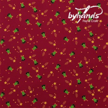 바이핸즈 크리스마스원단 DTP 프린트 면원단, 스타벨-레드