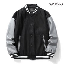 SMOPIG 남자 봄 루즈핏 차이나 카라 박시 재킷 코트