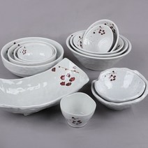 오메가키친 M살구 멜라민 업소용 그릇세트, 69-2)돌무늬볼 (중 6695-1)