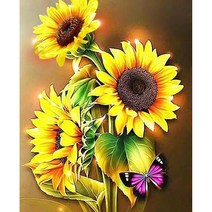 세진 DIY 보석십자수 3D 72가지 신제품 새로운 취미생활 보석 십자수 보석십자수, 34x44 행운의나비와 해바라기, 1세트