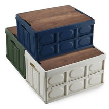 룰루홈 접이식 캠핑 폴딩 박스 55L 수납 테이블 차박 용품, 화이트