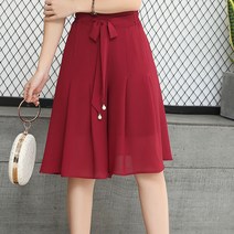 여름 여성 쉬폰 치마바지 5부 팬츠 S-5XL 슬림소녀 A25 G784U901