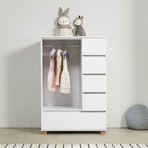 나다운 광폭 8005단서랍옷장 서랍장 쥬니어옷장, 핑크그레이