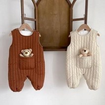 바로배송 곰돌이 인형 포켓 우주복 아기 베이비 백일 돌 외출복 밍크 안감 여아 남아 조카 선물