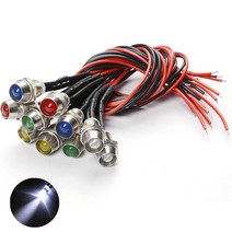 JINHA DIP LED 고휘도LED ROUND 발광다이오드 8mm 6V 인디게이터 5개, 인디_(6V_8파이)흰색_5개