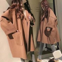 블랙트렌치코트 봄가을 여성 하프기장 유행 와이드 루즈핏 헵번풍 트렌드 2569343390