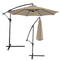 [트윈스몰] 초대형 원형파라솔 그늘막 파라솔 야외파라솔 카페 정원 호텔 커피숍 인테리어 파라솔, 원형파라솔-베이지, (약)3mx2.5m