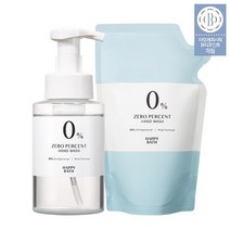 [NEW] 해피바스 제로퍼센트 저자극 핸드워시 300ml + 리필 파우, 없음