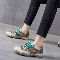 플랫 슬립온 여 봄여름 펀칭 단화 스타일리쉬한 무난한 스포츠 가죽 플로어