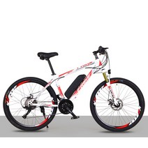 FRIKE 변속 전기자전거 36V 250W 8/10AH PAS 스로틀 겸용 리튬전지 MTB자전거 36KM/52KM, 화이트+블루, 10A