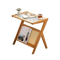 H.D. 원목 2colors 사이드테이블 HZ4242 유리 라탄 450, 다크브라운