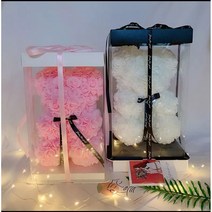 [레터링+케이스+LED조명] 로즈베어 장미곰 장미곰돌이 이벤트꽃 장미꽃인형 프로포즈 발렌타인데이 화이트데이 빼빼로데이 특별한날 결혼 입학식 졸업식 기념일 크리스마스 선물_쯔야코드, 하트베어-레드+화이트[러브레터링+선물케이스+LED조명]