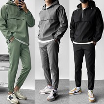 후드 아노락 트레이닝 세트 빅사이즈 ~4XL - 4color