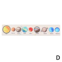 태양계행성 태양계모형 과학 나무 퍼즐 태양계 행성 일치 보드 게임 소년 교육 몬테소리 선물, 4D