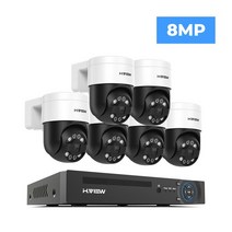 H.view CCTV 보안 카메라 시스템 PTZ 홈 비디오 감시 키트 야외 IP 휴머노이드 감지 8Ch 4K 5MP 8MP, 06 8MP 6PCS Cameras_03 4T