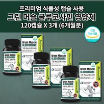 프리미엄 식물성 캡슐 글루코사민 1500 함유 손가락 손마디 손목 무릎 어깨 허리 관절 통증 연골 통증에 좋은 영양제 보조제 관절에 좋은 식품 glucosamine 120캡슐, 3개
