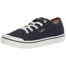 KEEN 여성용 엘사 라이트 캐주얼 트레이너 스니커즈 블랙/스타 화이트., 6, Navy/White