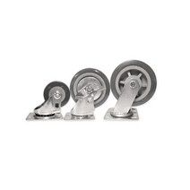 고무 저소음 경량 캐스터 대차 바퀴, 6인치, 브레이크