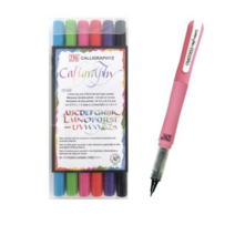 ZIG 트윈팁 캘리그라피펜 6색 + 코코이로펜 랜덤발송 세트, 혼합색상, 5세트